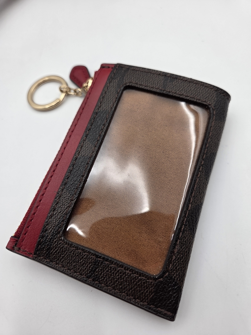 Coach Two-Tone Red & Burgundy Leather Shoulder Bag with Signature Wallet - Picture 14 of 16